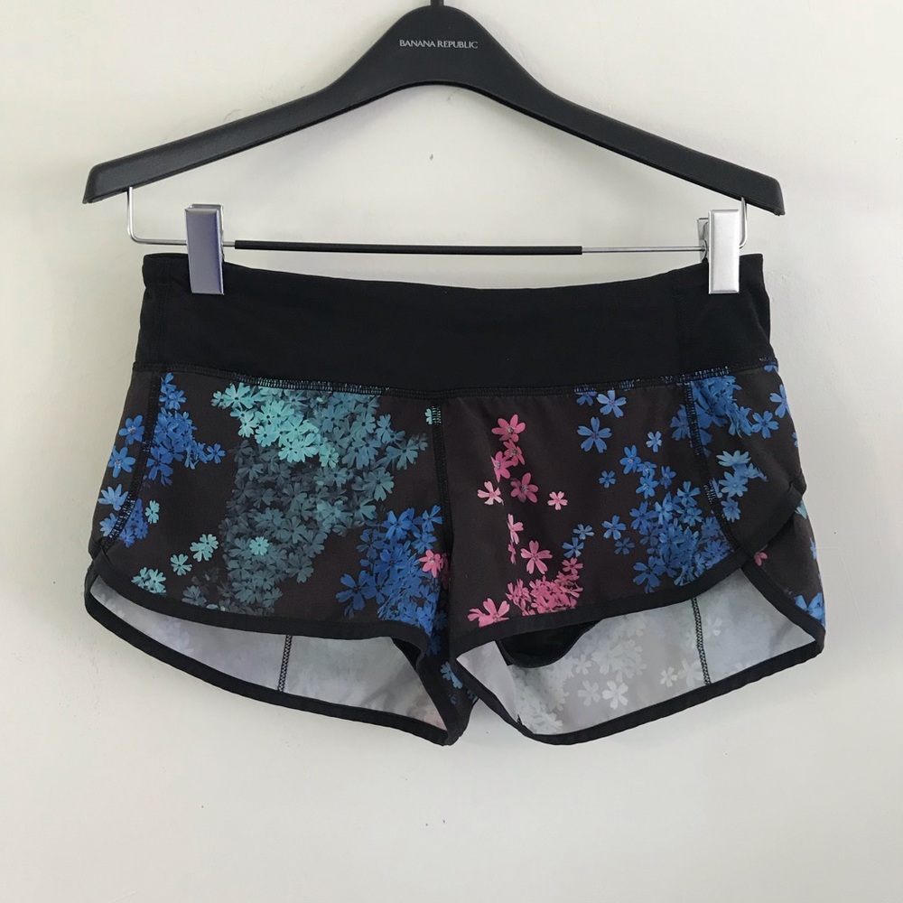 Lululemon Flower Print Exercise Shorts